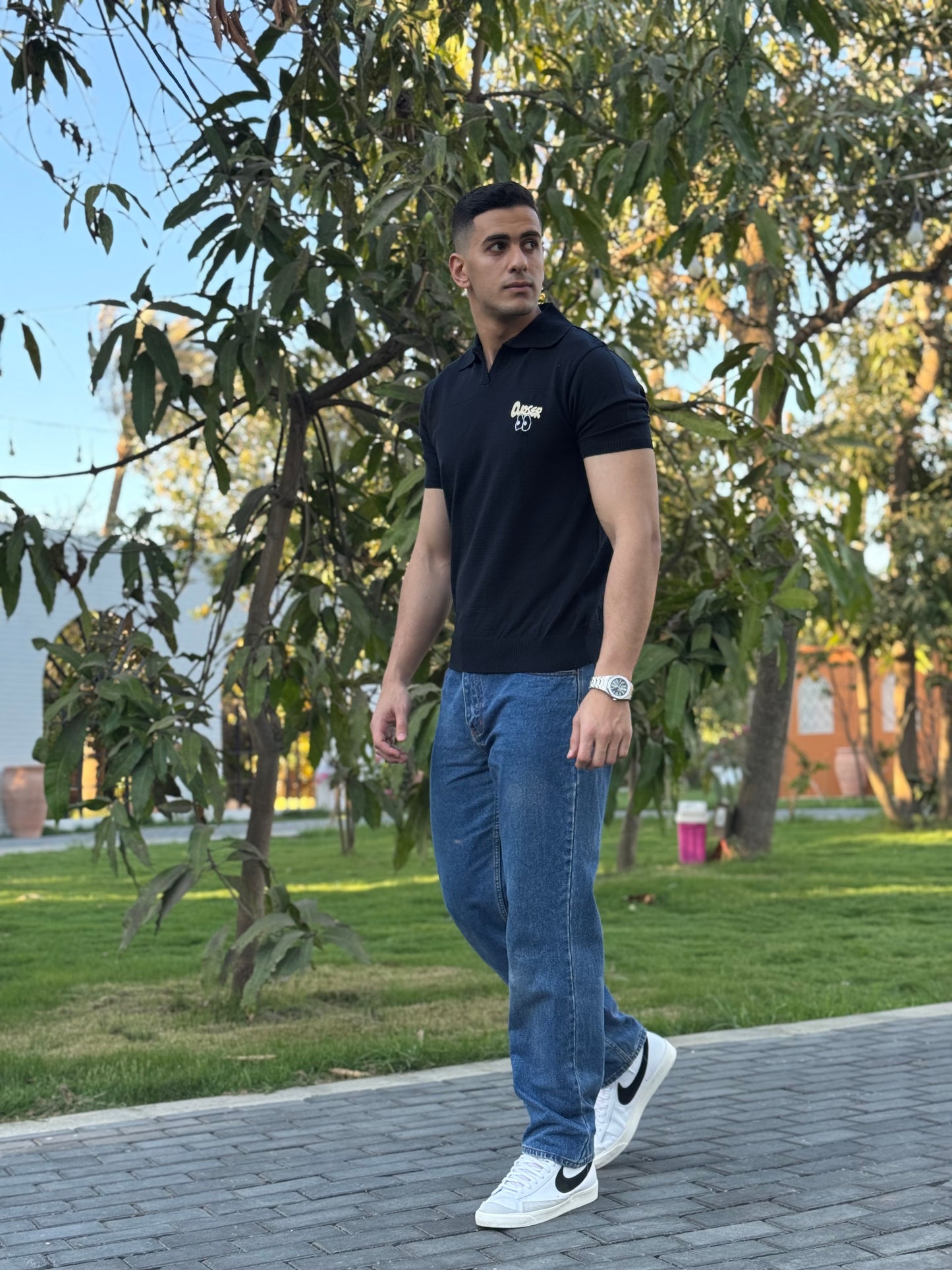 Djoser signature polo in navy blue